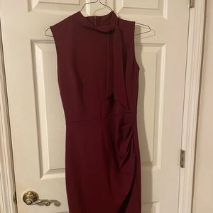 Burgundy Amazon midi flight attendant style dress
